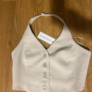 Christian Lacroix Cream Halter Top